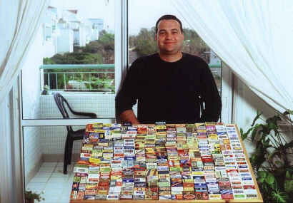 Amichay and his razor blade collection